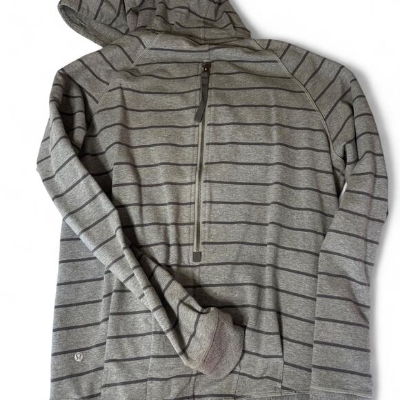 Grey lululemon striped hoodie - Picture 3 of 4